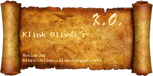 Klink Olivér névjegykártya